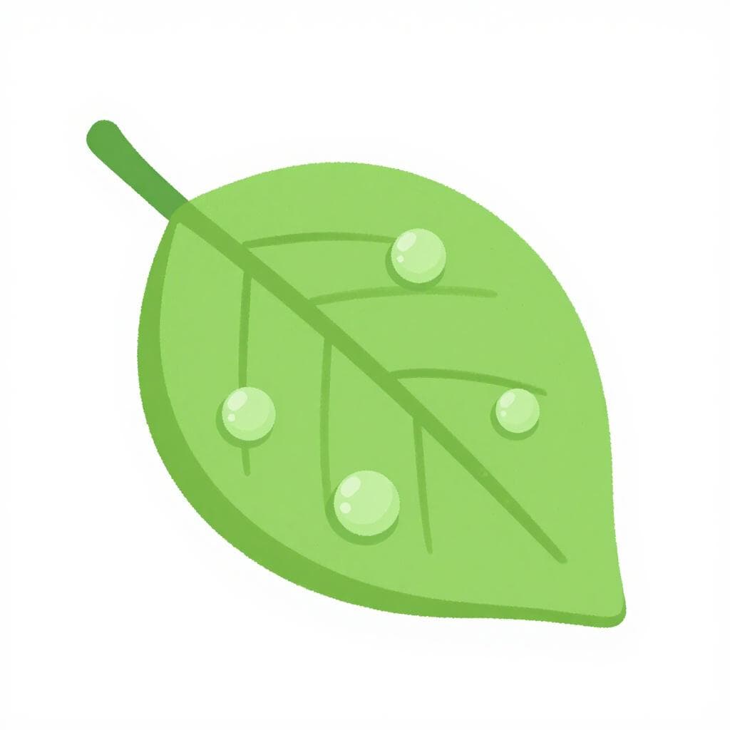 Nahaufnahme von glitzernden Wassertropfen auf einem leuchtend grünen Blatt.