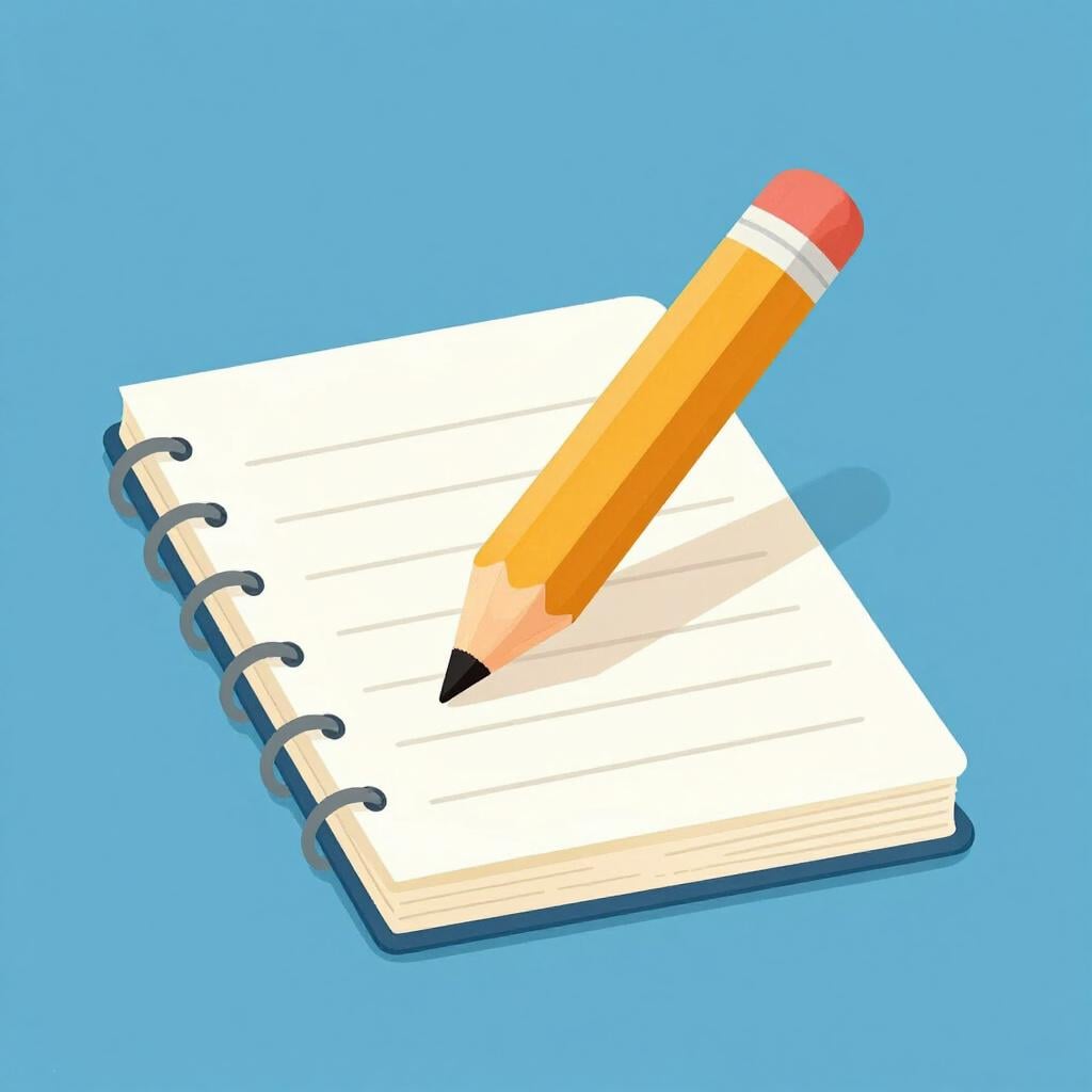 Un stylo posé à côté d'un carnet où l'on voit des lignes d'écriture sur la page.