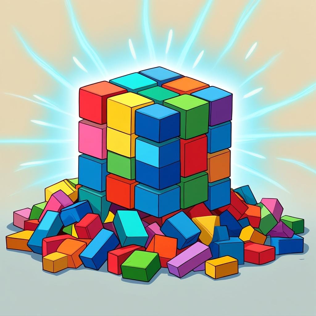 A simple illustration showing a tangled string or puzzle piece resolving itself into a clear, single line, symbolizing clarity and meaning.