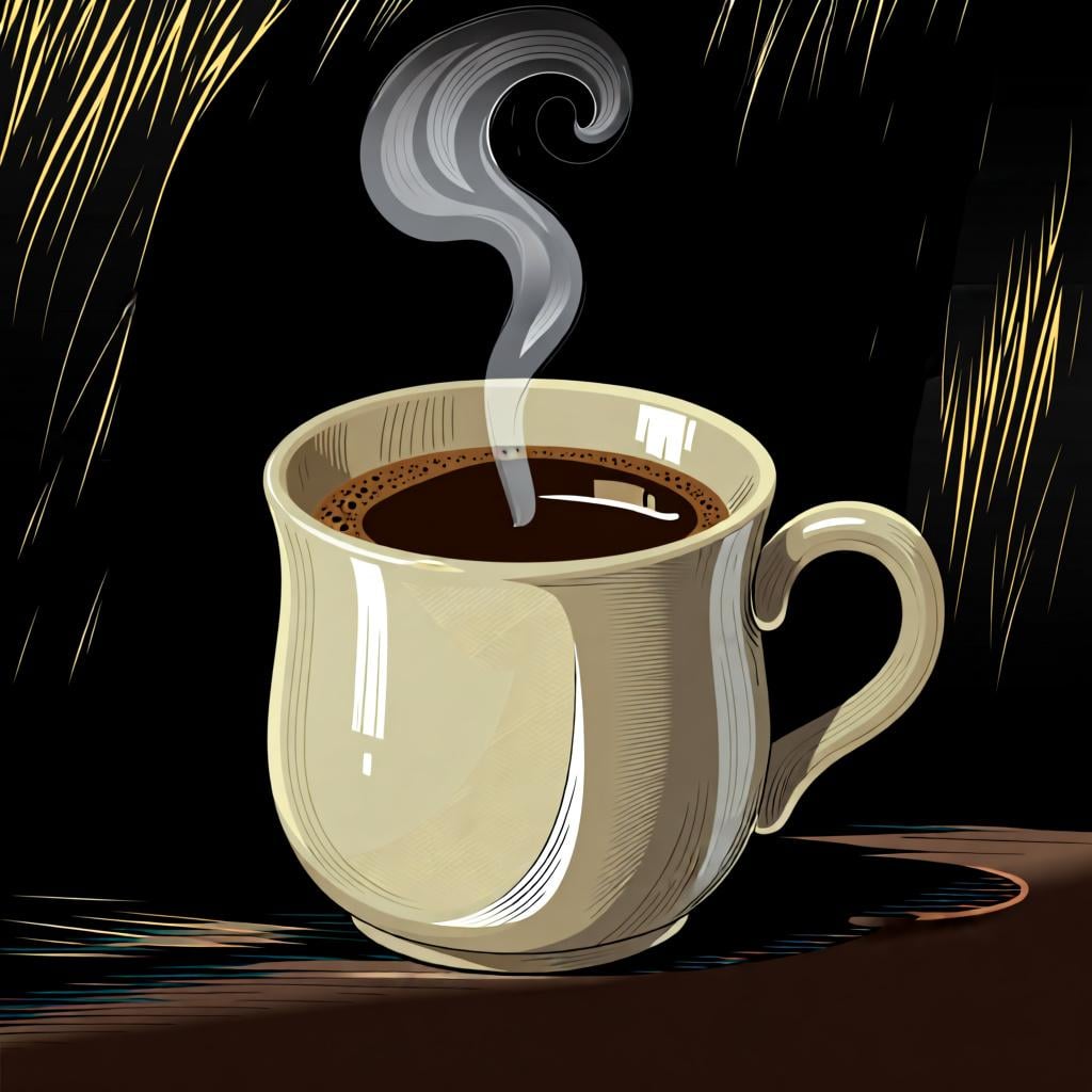 A cup of coffee with steam rising from it, representing a temporary state of being hot.