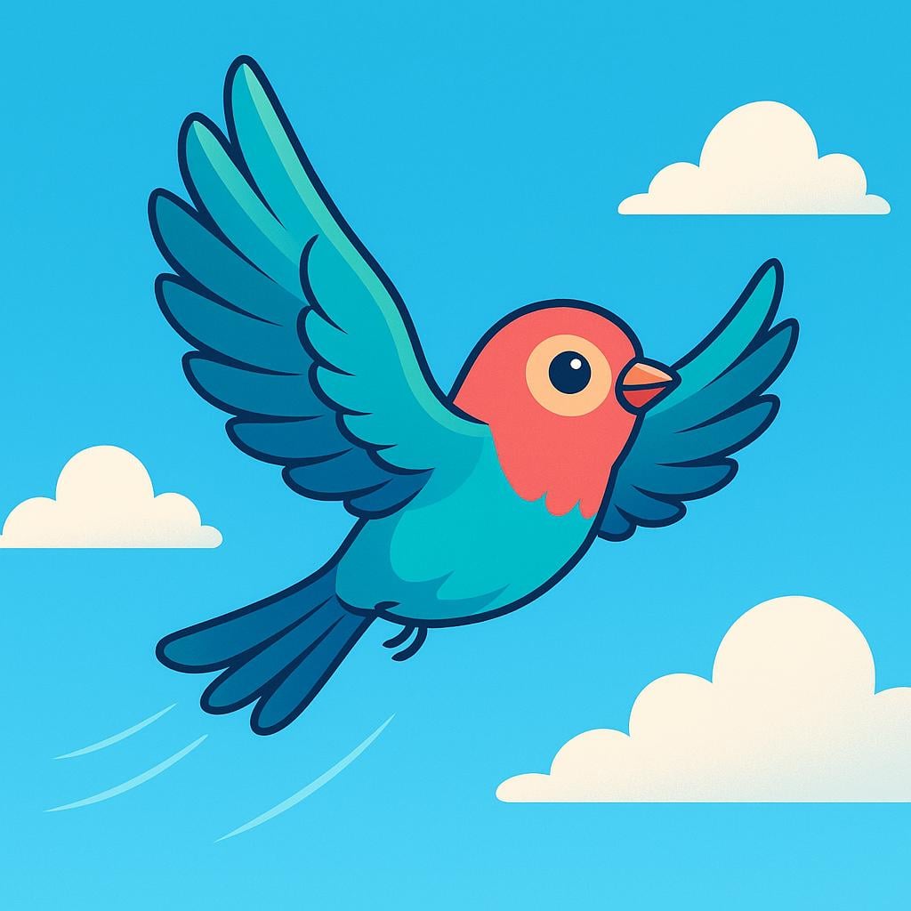 A small, brightly colored bird with large, powerful wings is soaring high and effortlessly in a clear blue sky, illustrating the capacity to act.