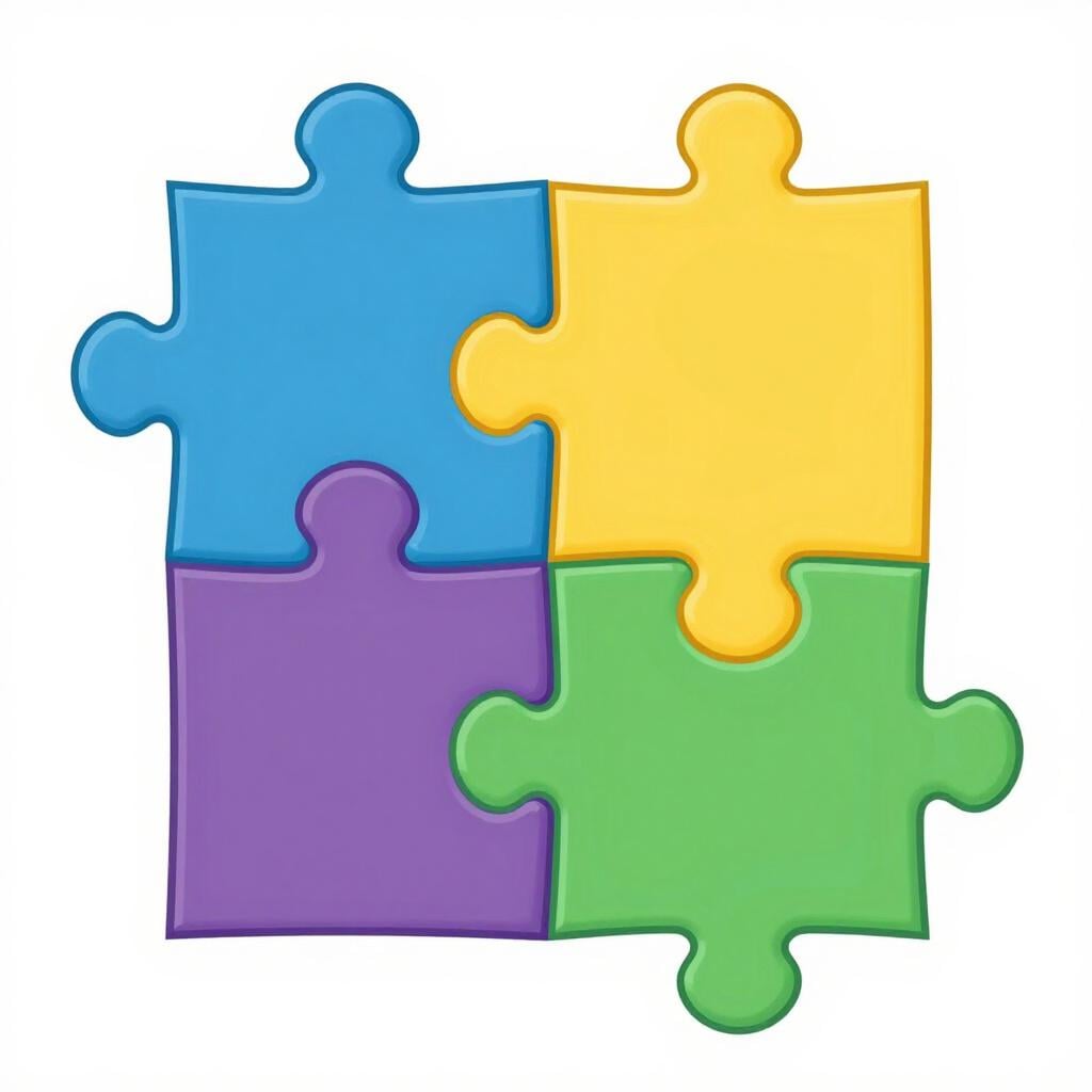 A blue puzzle piece and a yellow puzzle piece are perfectly locked together, symbolizing that a plan or relationship has worked out.