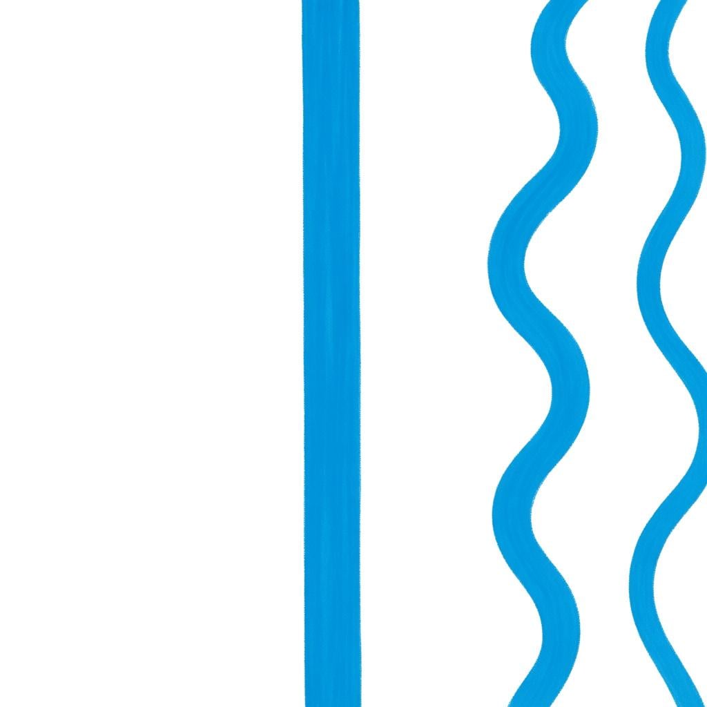 A simple illustration showing a perfectly straight blue line contrasting sharply with a wavy, crooked line.