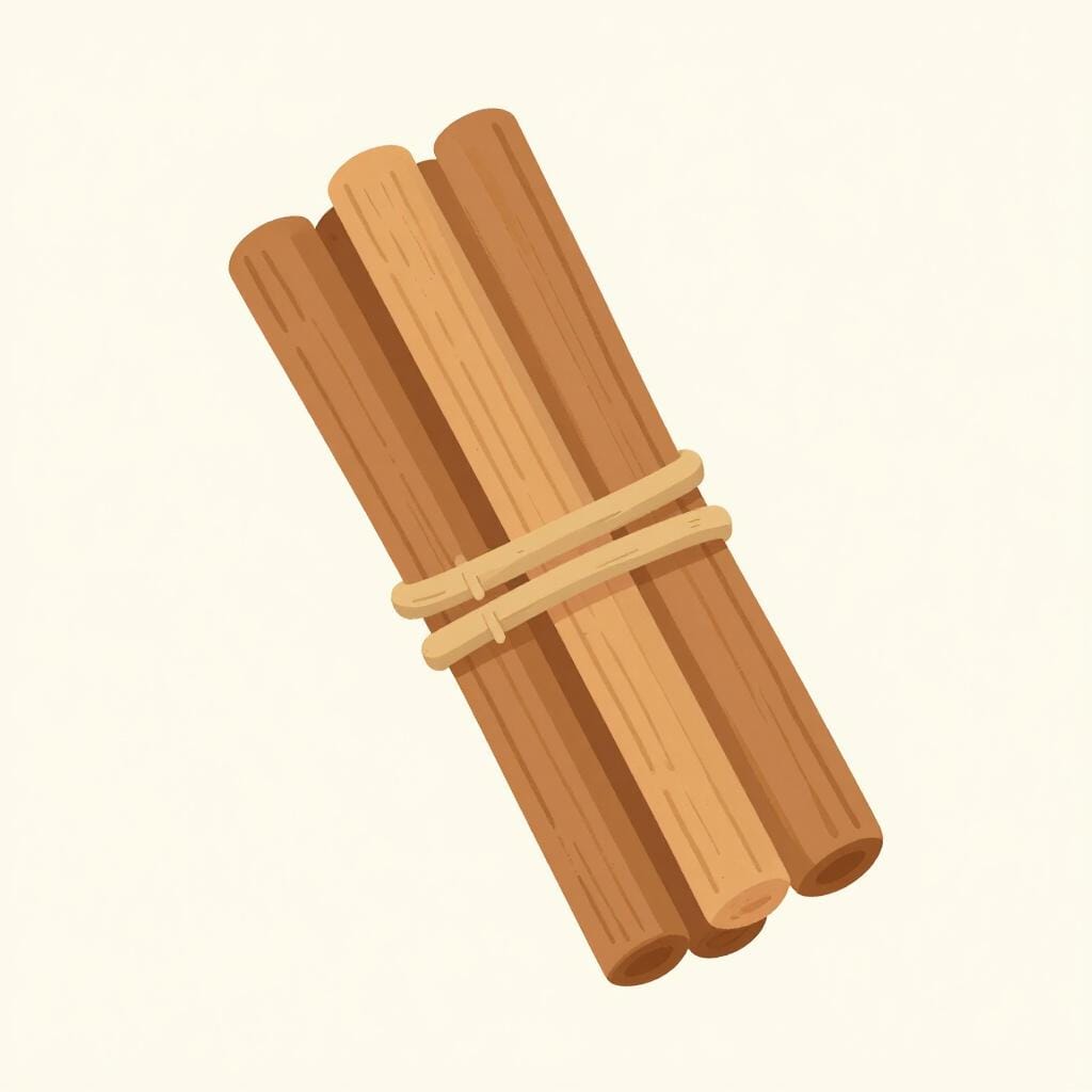 A bundle of ten wooden sticks tied together with a piece of twine.