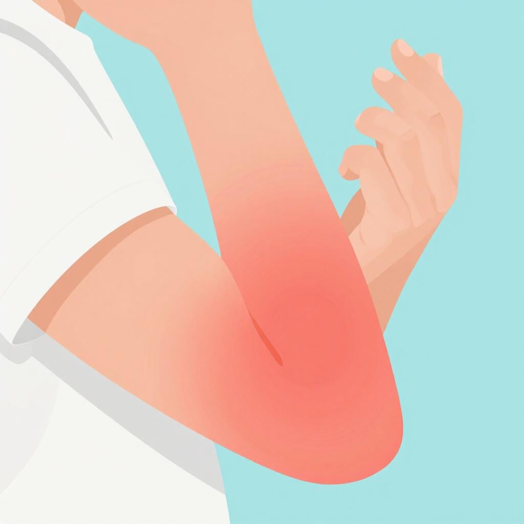 Une illustration en gros plan de la peau rouge et enflammée d'un coude.