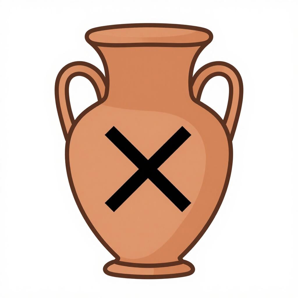 2本の斜めの線が交差する装飾的なギリシャの壺。