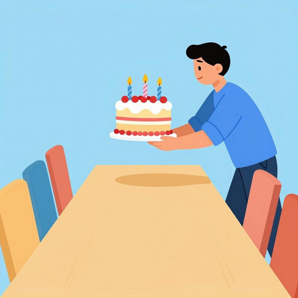 A person moving a physical object representing a party closer to the current day on a visual timeline.