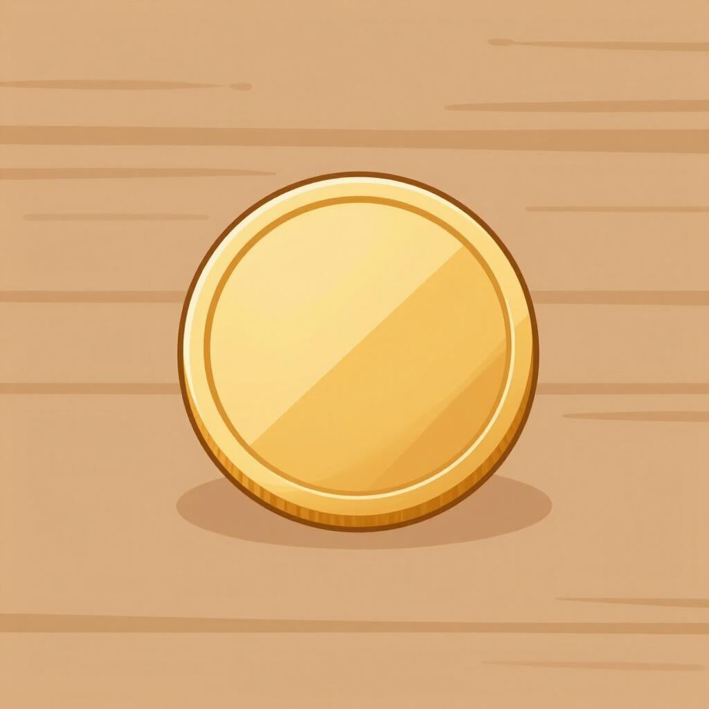 Une pièce d'or brillante et authentique posée sur une table en bois.