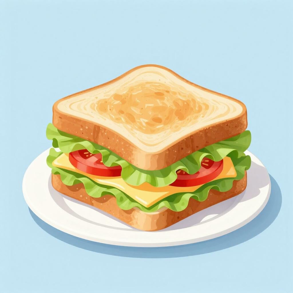 A fresh sandwich made with two slices of bread, lettuce, tomato, and cheese.