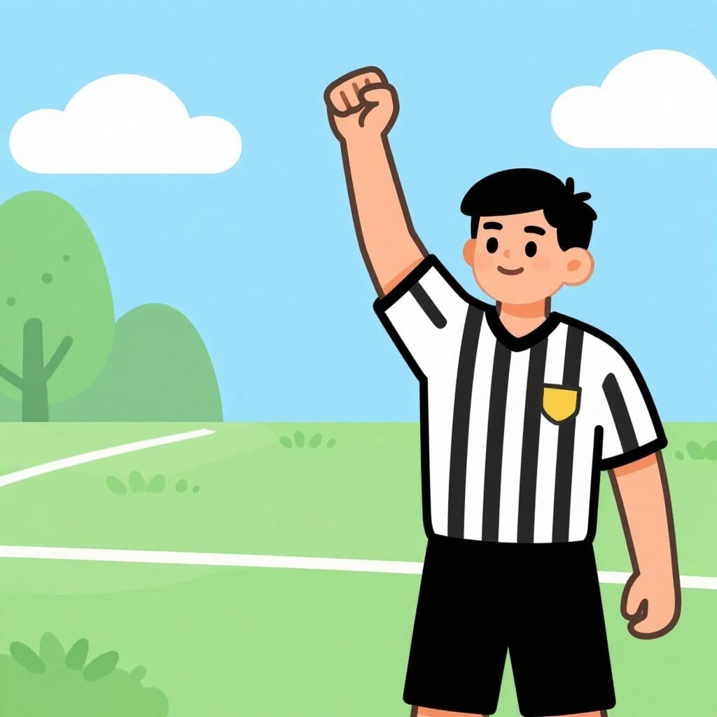 A referee raising the hand of a boxer to signal the winner of a match.