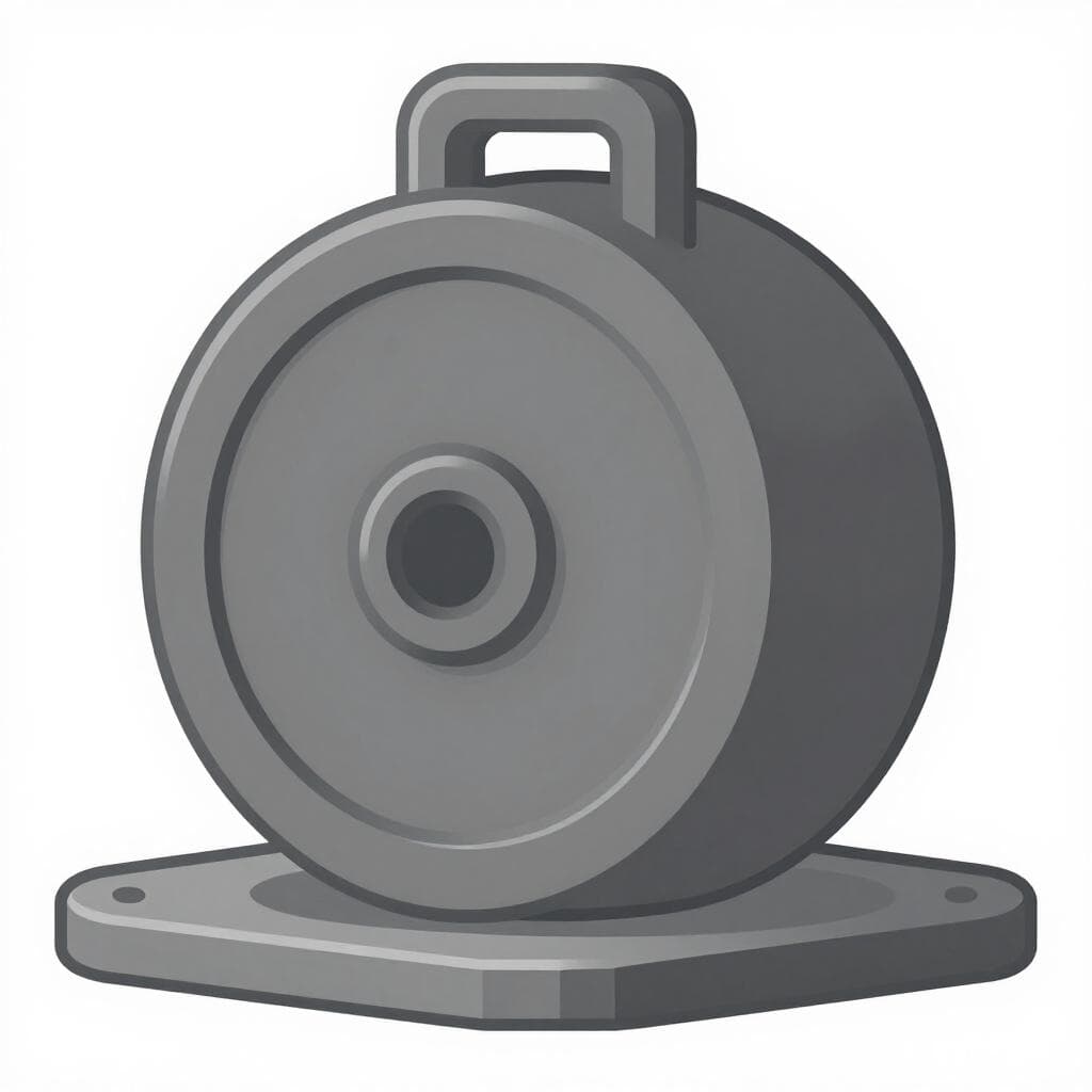 A massive, heavy gray metal block sitting on a sturdy industrial scale.