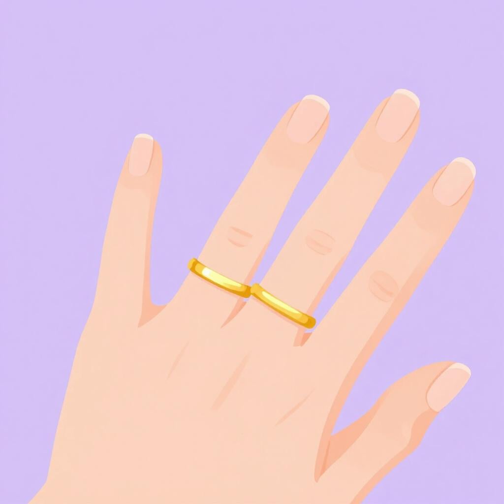 Une main avec une alliance à l'annulaire.