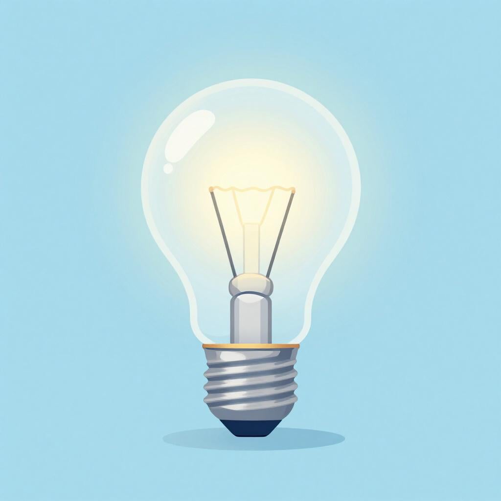 A single glowing incandescent light bulb hanging from a cord.