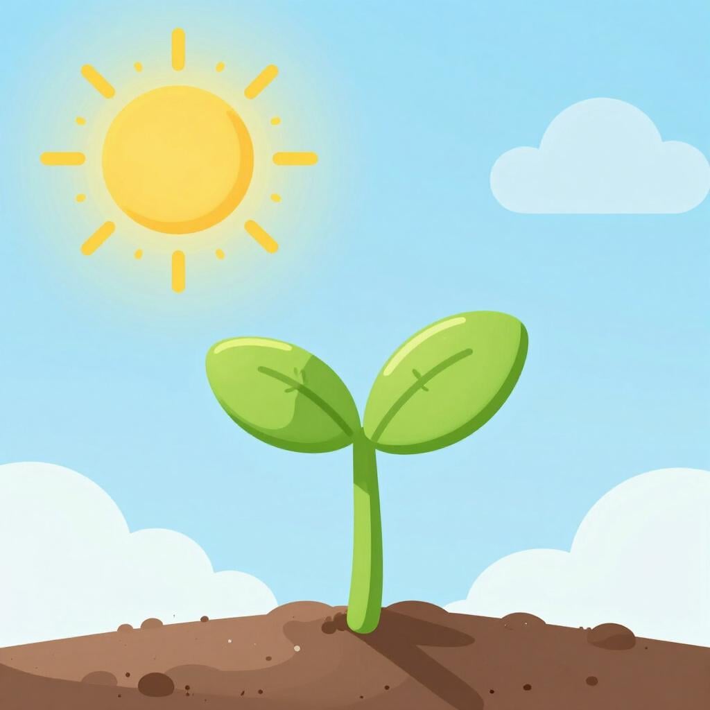 A small plant growing through a crack in the pavement, reaching towards the sun.