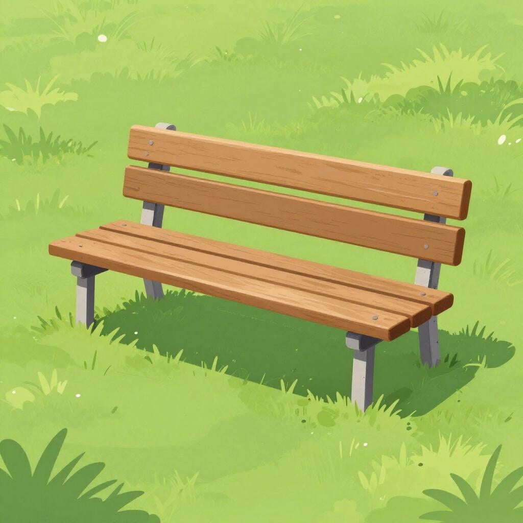 Een lange houten bank in een park.