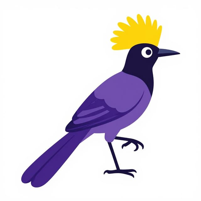 Een kleurrijke vogel met lange staartveren en een heldere kuif, die zijn unieke kenmerken benadrukt.