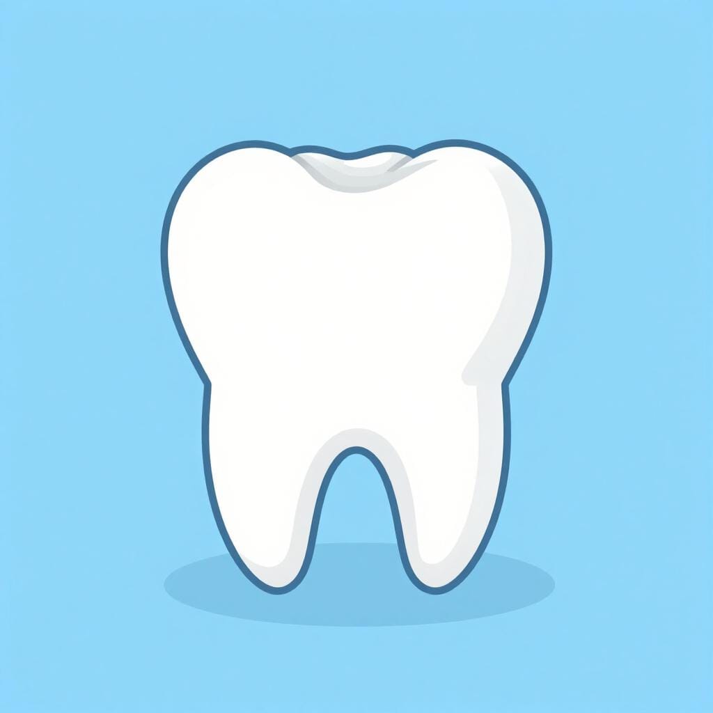 A single clean white molar tooth standing upright.