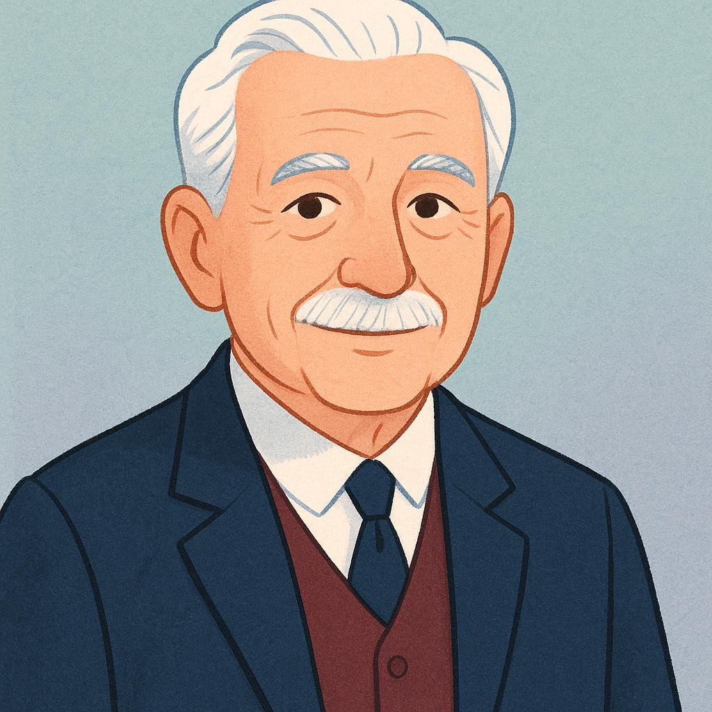 A portrait of a distinguished, older gentleman with a kind expression, symbolizing a traditional title of respect and formality.