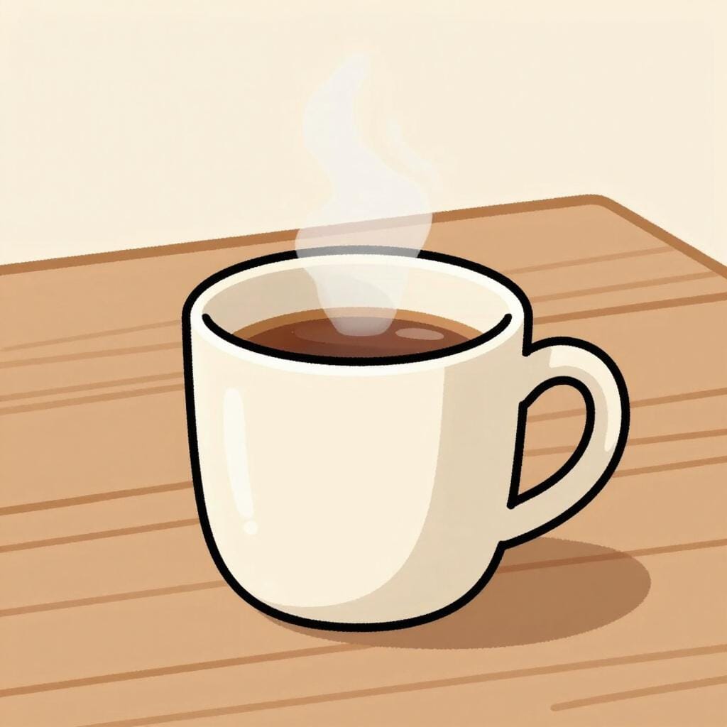 Stoom die licht opstijgt uit een keramische mok gevuld met vloeistof.