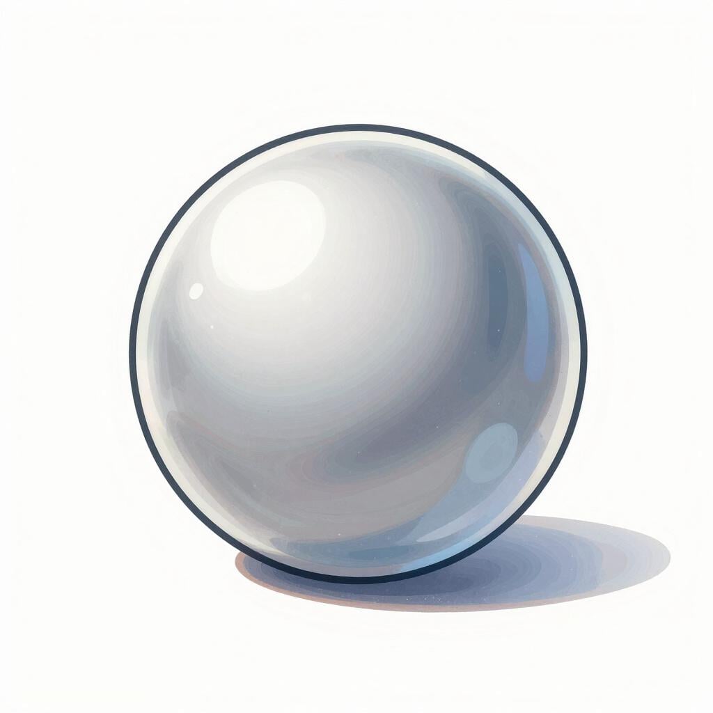 Uma esfera cromada brilhante e polida refletindo a luz.