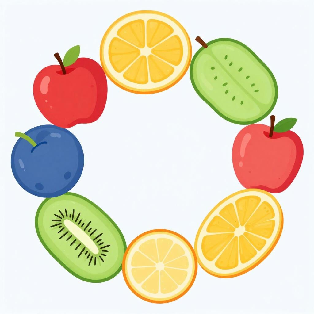 Diverse fette colorate che si uniscono per formare un cerchio solido completo.