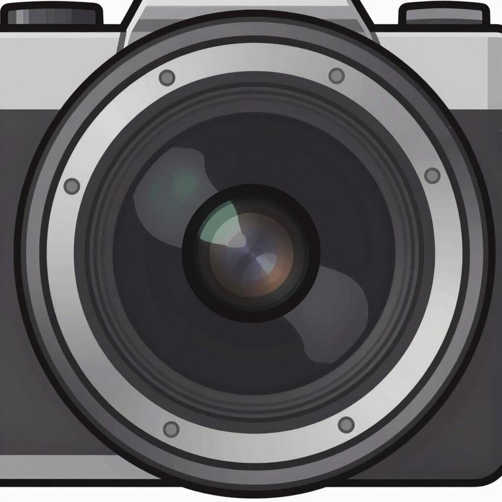 A close-up view of a camera lens showing the circular blades of the diaphragm.