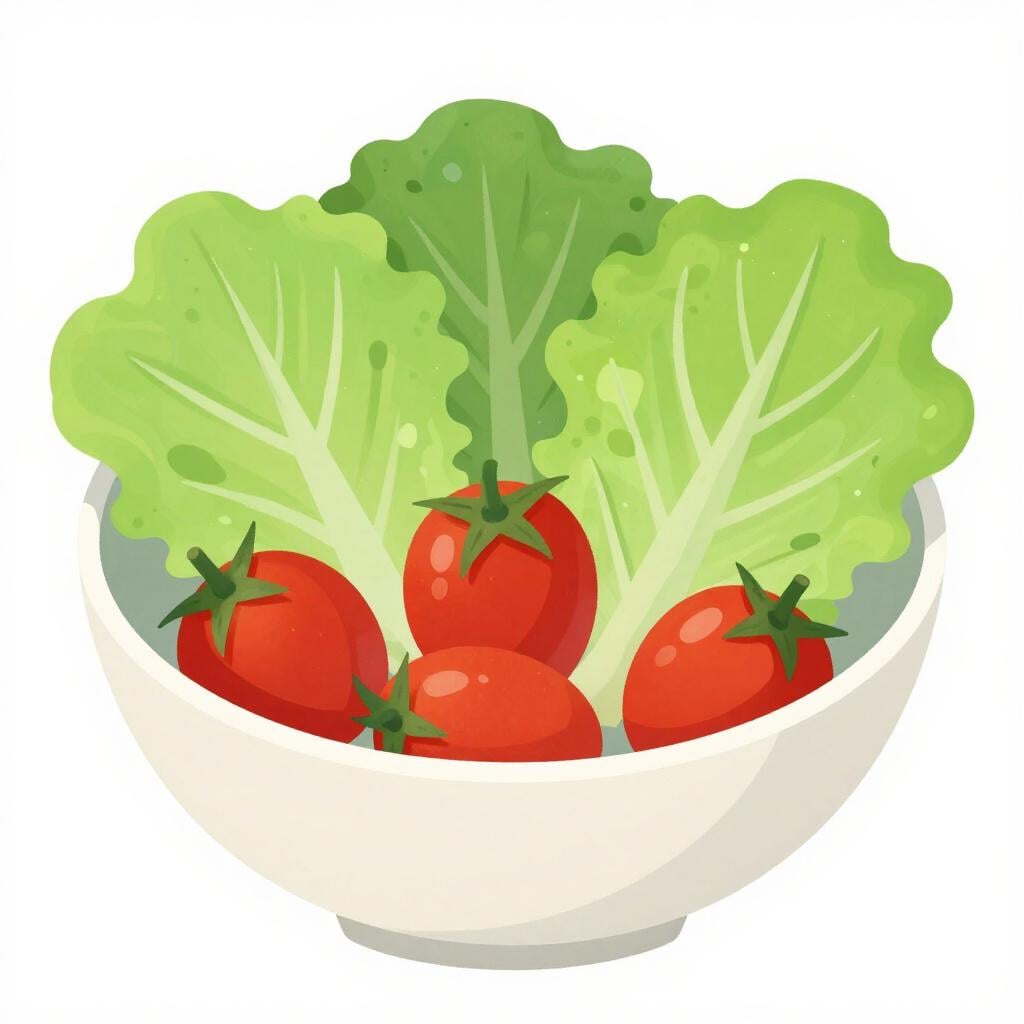 A fresh, vibrant green salad with bright red cherry tomatoes.