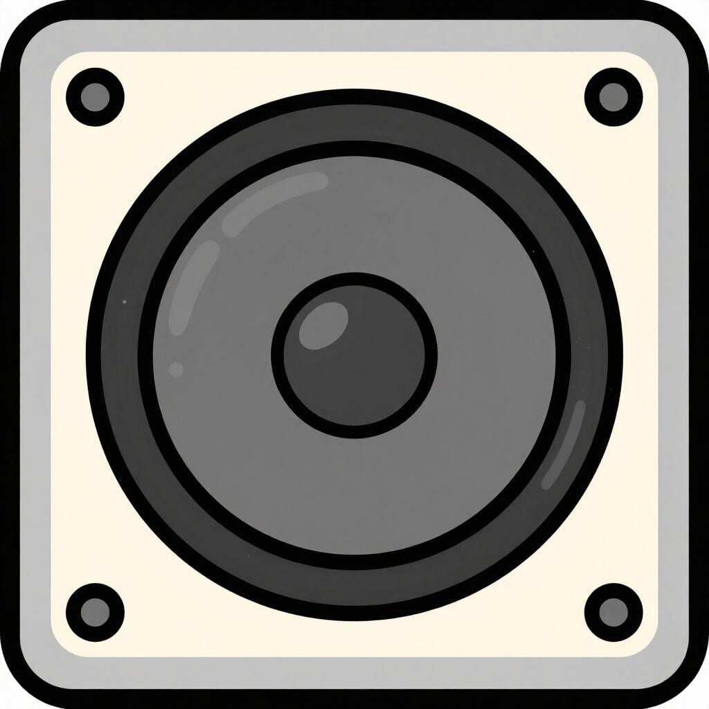 Un disque noir circulaire et flexible utilisé à l'intérieur d'un boîtier de haut-parleur rond.