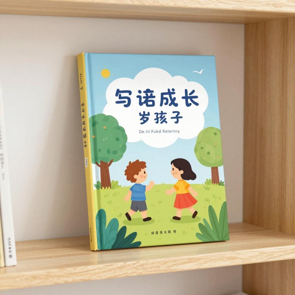 A brand new, colorful book sitting prominently on a wooden shelf in a bookstore.