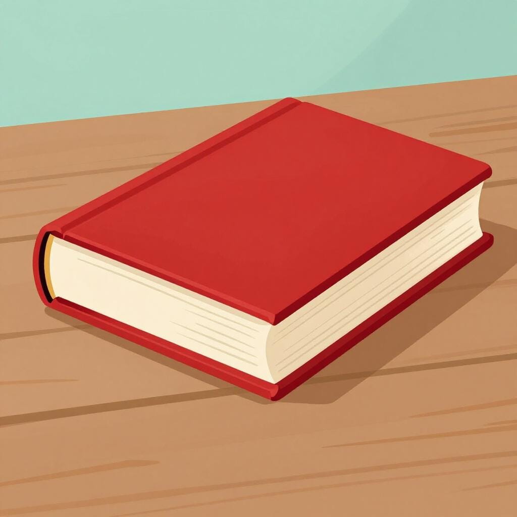 Un livre à couverture rigide unique, extrêmement épais, posé sur une surface neutre.