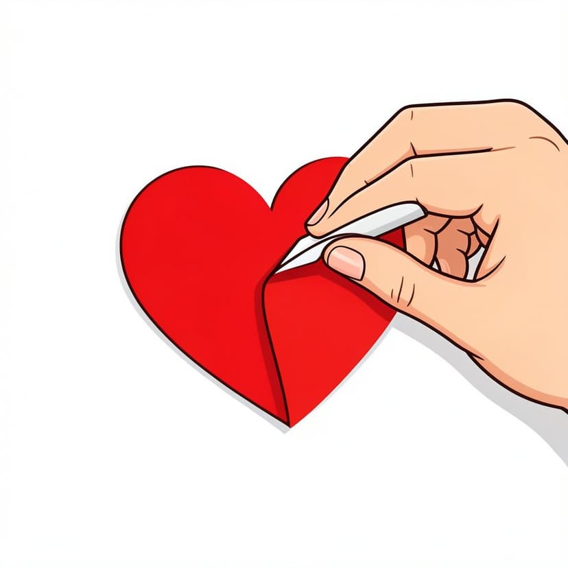 A hand carefully peeling a colorful sticker off of a white refrigerator door.