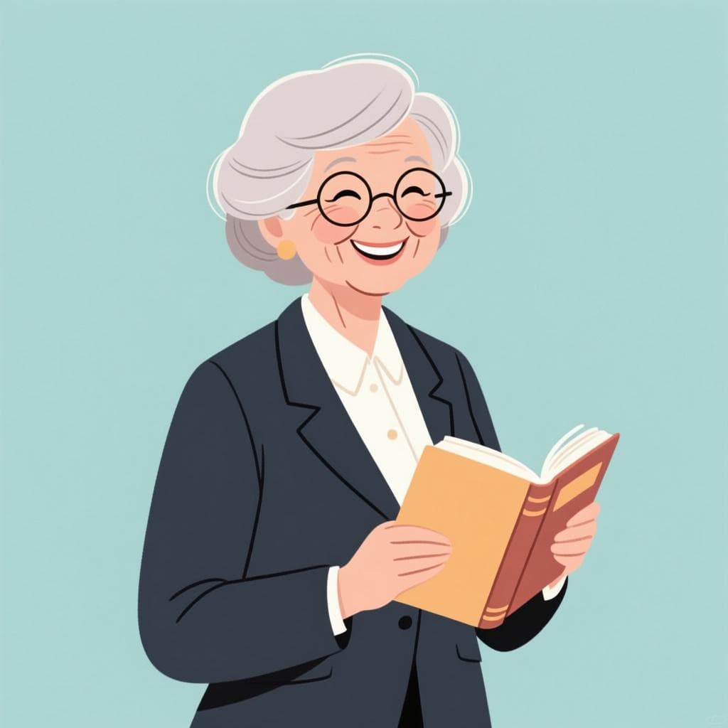 Een portret van een gerespecteerde, volwassen vrouw in formele kleding, wat de titel 'Mevrouw' of 'Mevrouw' voorstelt.