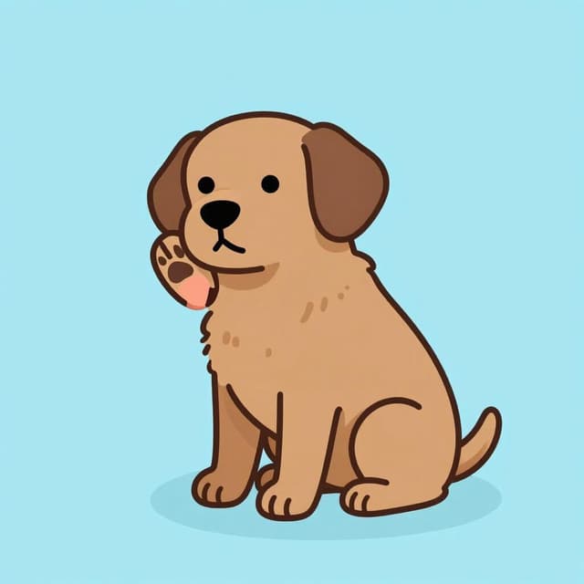 A cute brown dog using its back leg to scratch its ear.