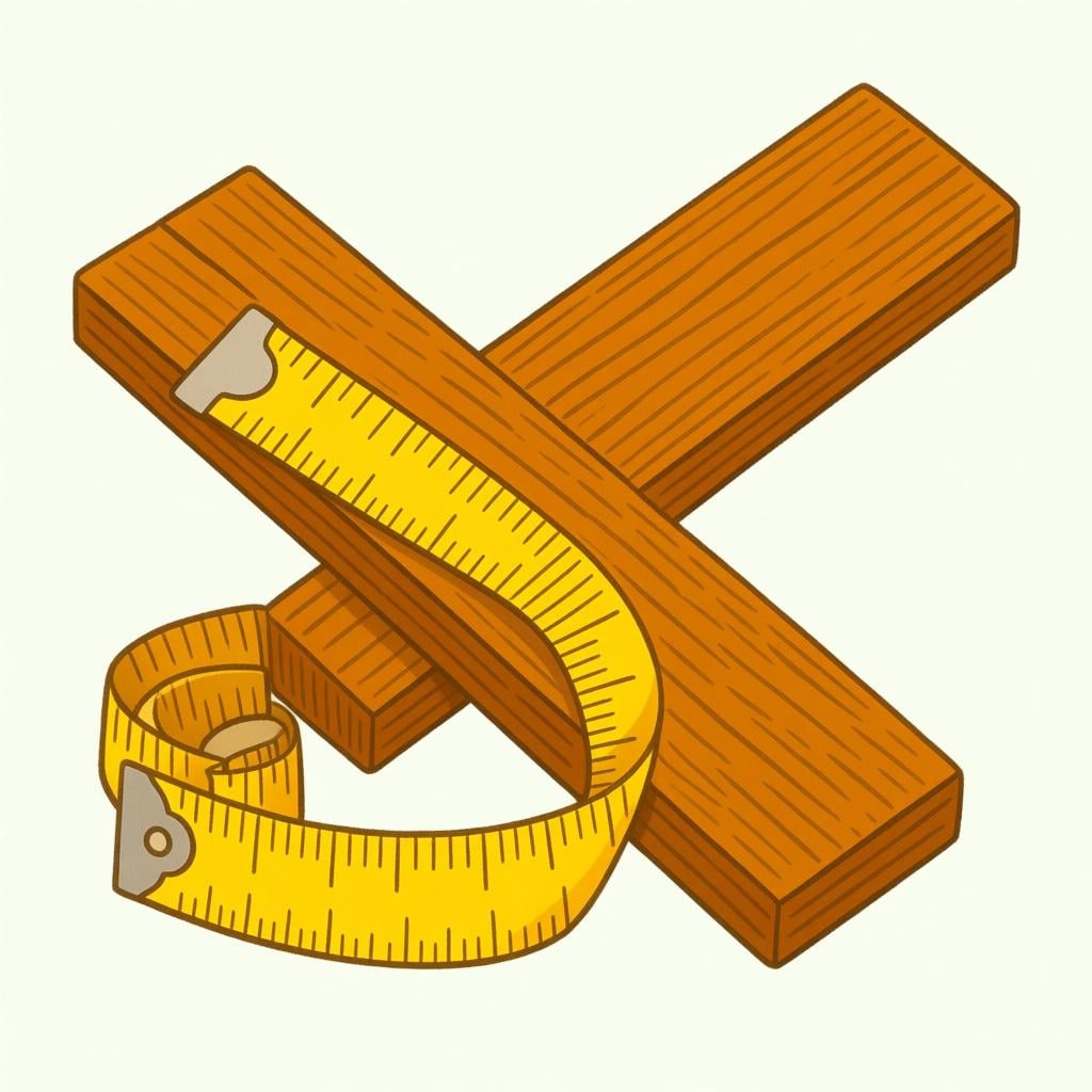 A close-up view of a measuring tape stretched out perfectly along the edge of a straight wooden plank, illustrating its dimension.