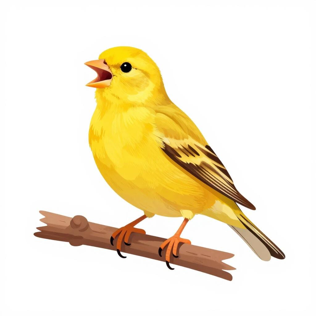 A small songbird with its beak open as if singing a high note.