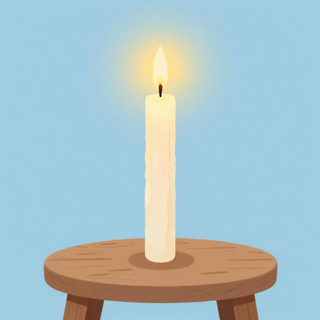 A candle burning slowly with a long trail of melted wax, representing the extension of time.
