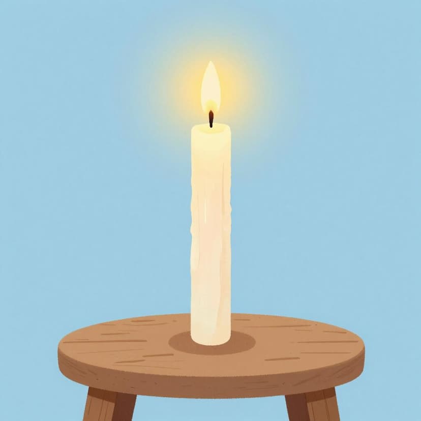 A candle burning slowly with a long trail of melted wax, representing the extension of time.