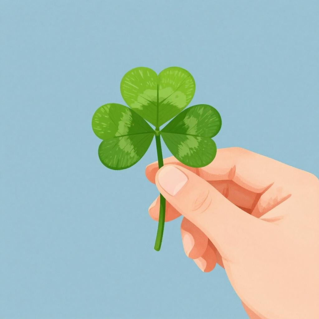 Une main tenant un trèfle à quatre feuilles pour porter chance.