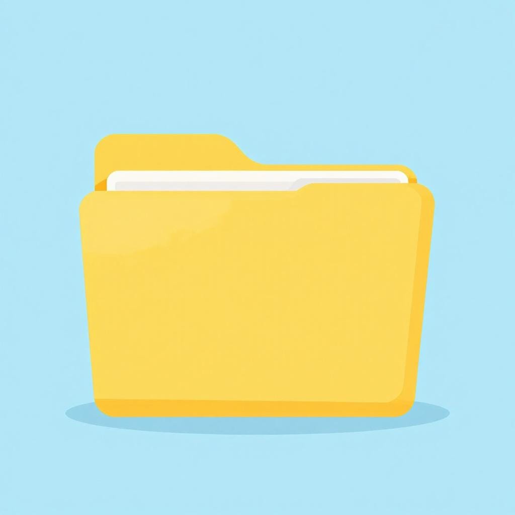 Une icône de dossier numérique jaune sur un bureau d'ordinateur propre.