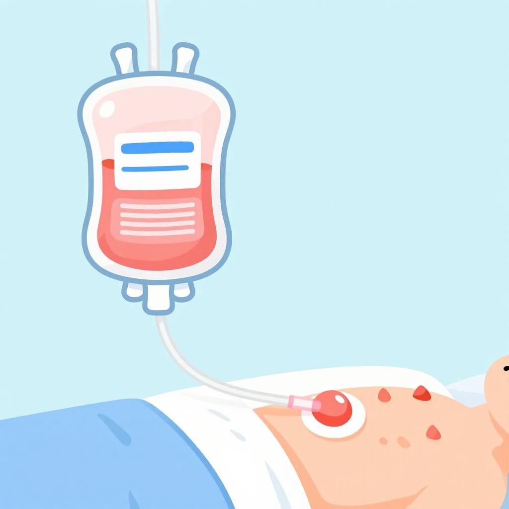 A medical drainage setup showing a sterile bag and tube used to remove fluid from a wound.