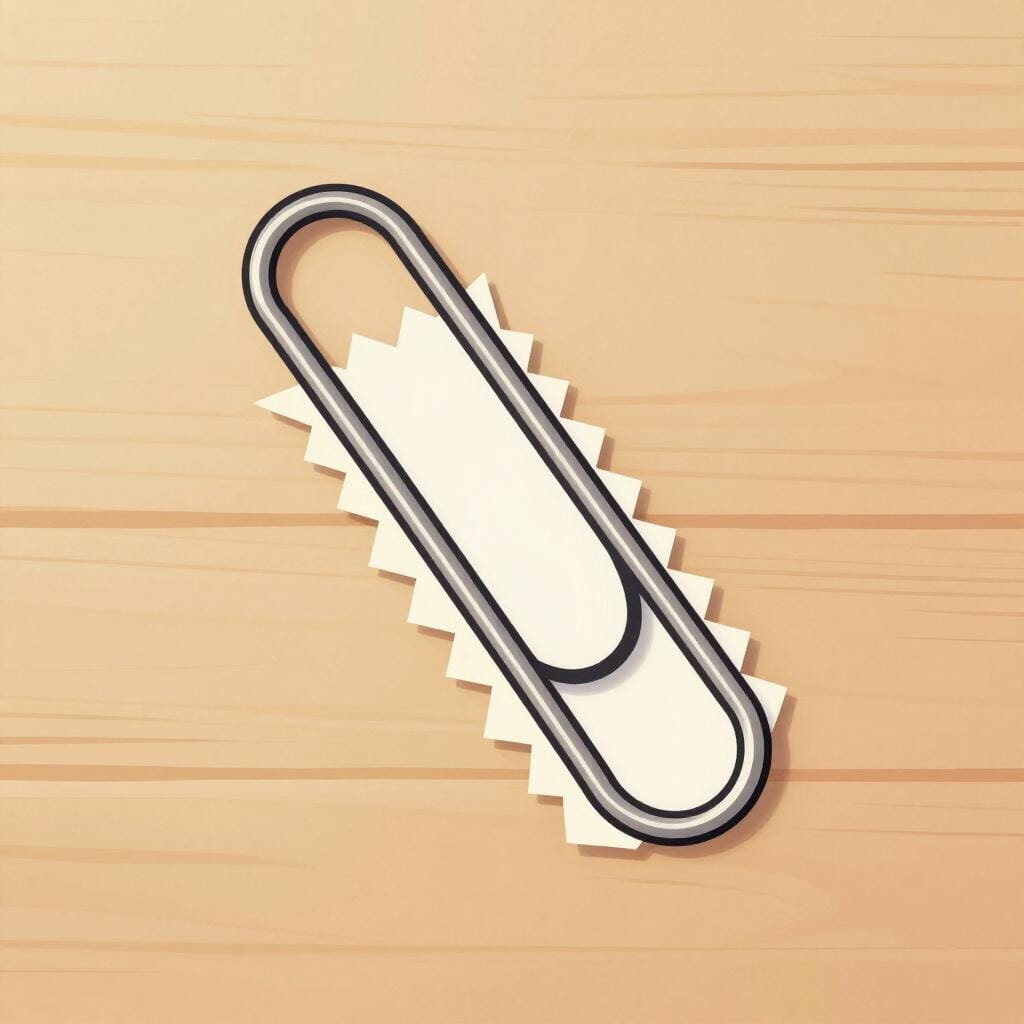 A colorful rectangular piece of paper with a jagged edge lying on a wooden table.