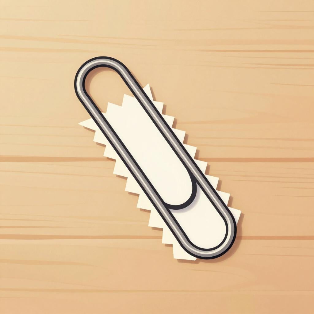 A colorful rectangular piece of paper with a jagged edge lying on a wooden table.