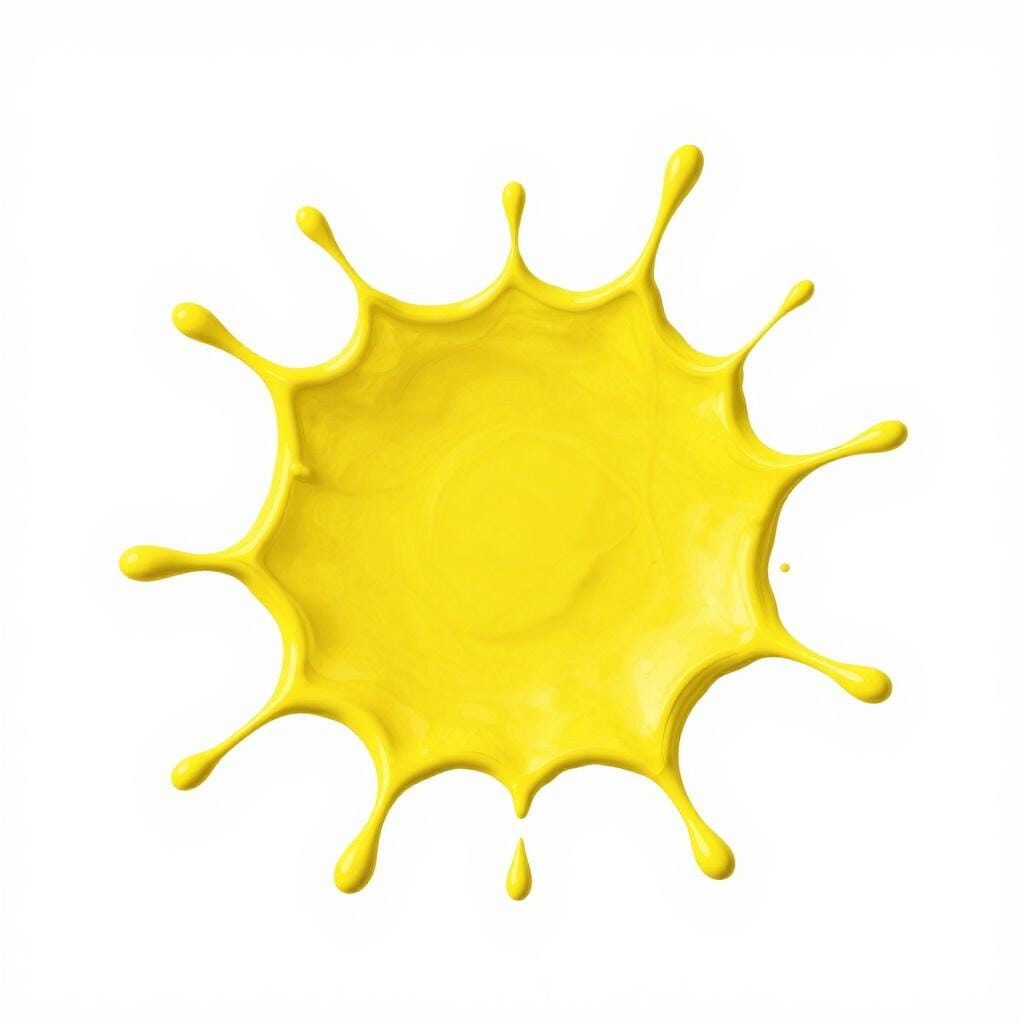 Una macchia solida e vibrante di giallo canarino brillante su una superficie bianca pulita.