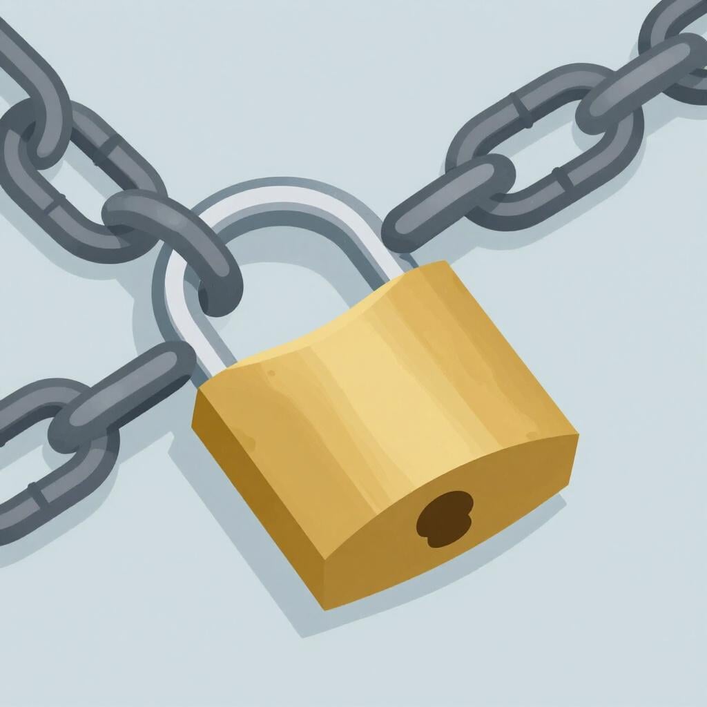 A heavy metal chain with a large padlock that has been opened and pulled apart.
