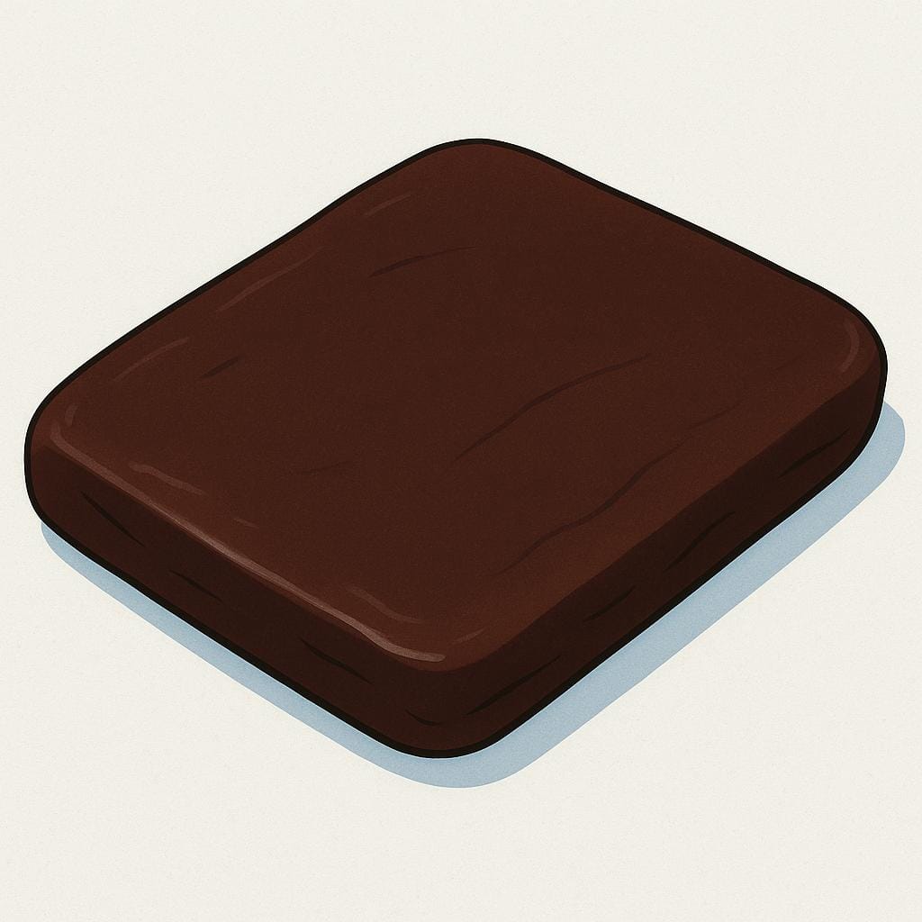 Een groot, glad, dik, donkerbruin vel ruw bewerkt rubbermateriaal dat op een lichte ondergrond ligt.