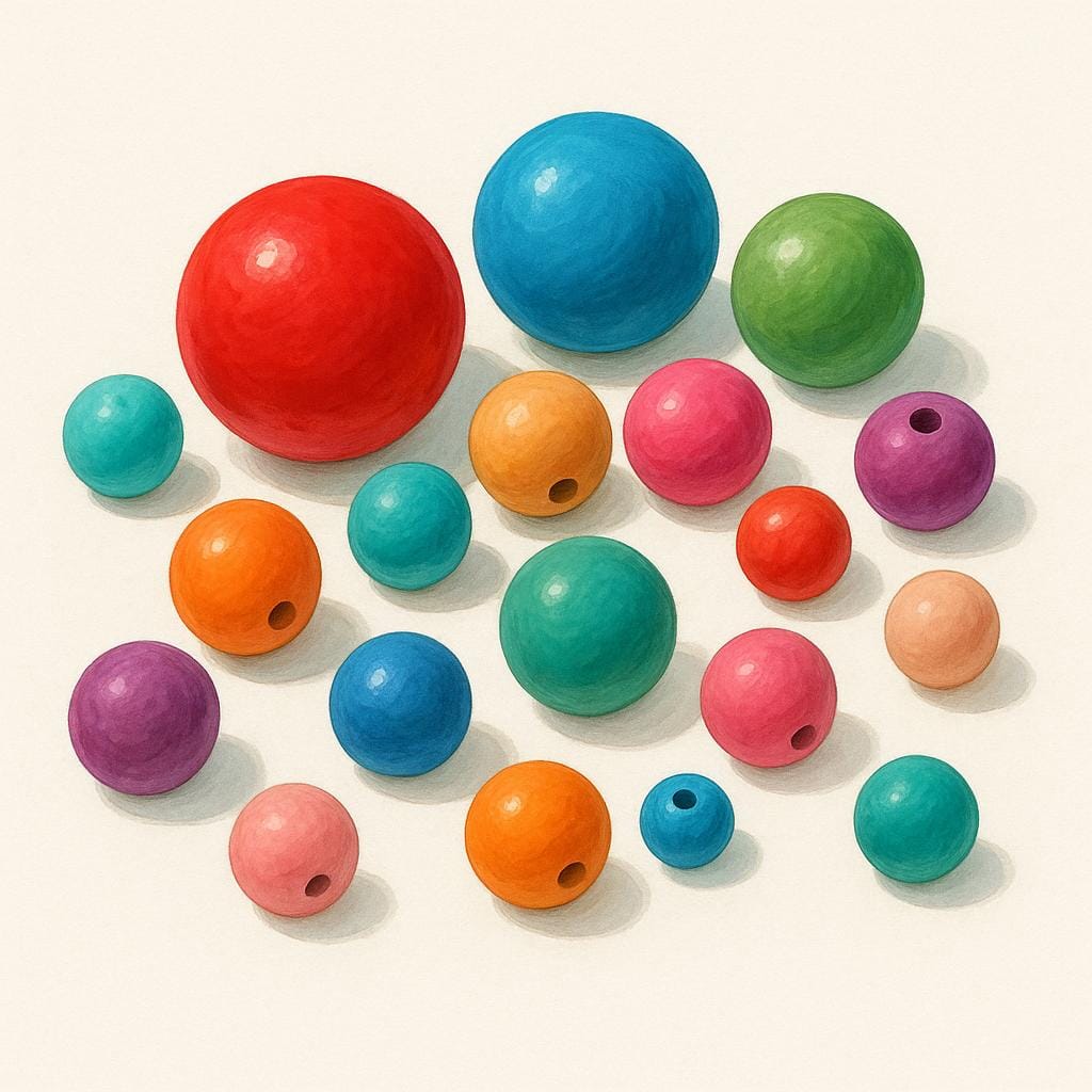 A pile of various colorful, round beads suitable for jewelry making or crafting.