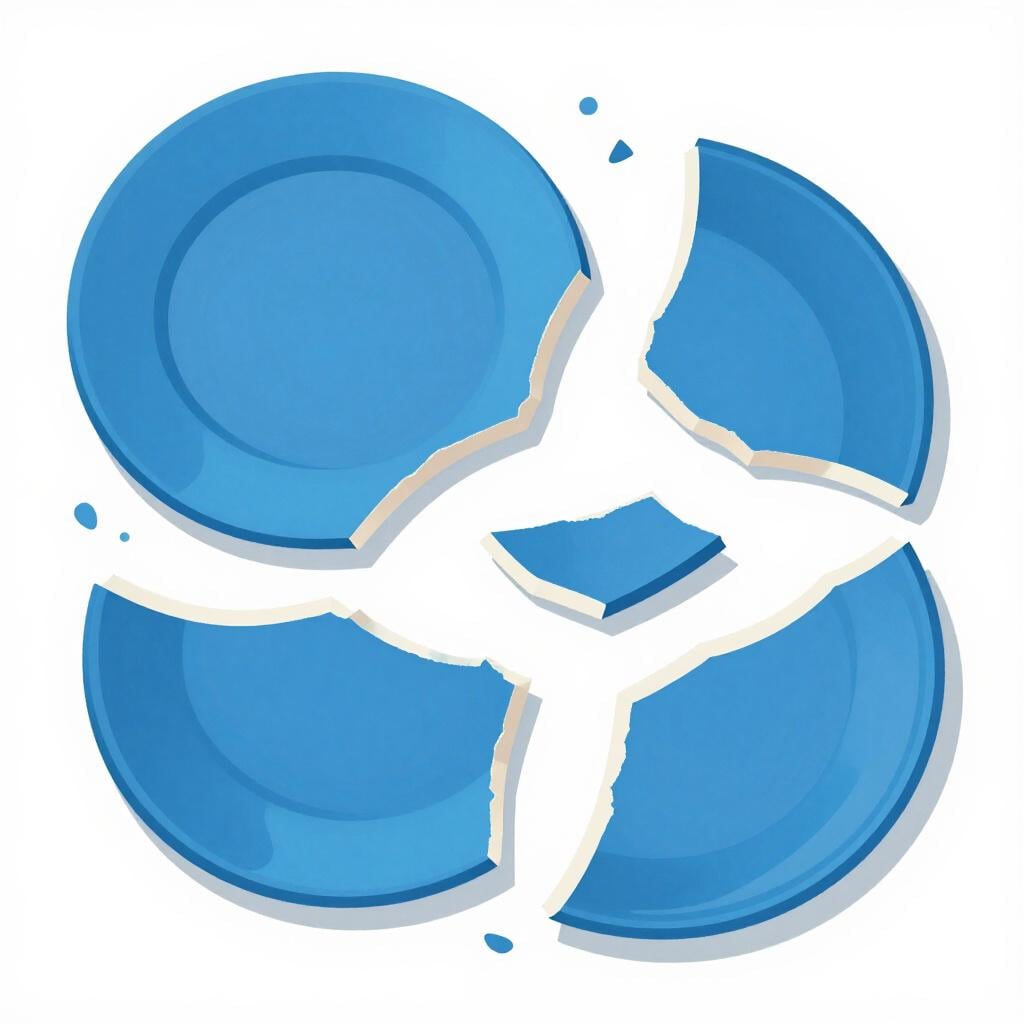 A collection of small colorful ceramic pieces scattered on a plain surface.