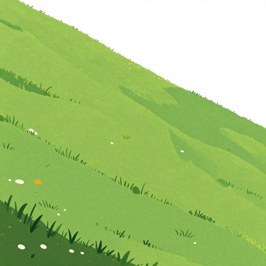 Uma colina verde muito íngreme, a subir abruptamente em direção ao céu.