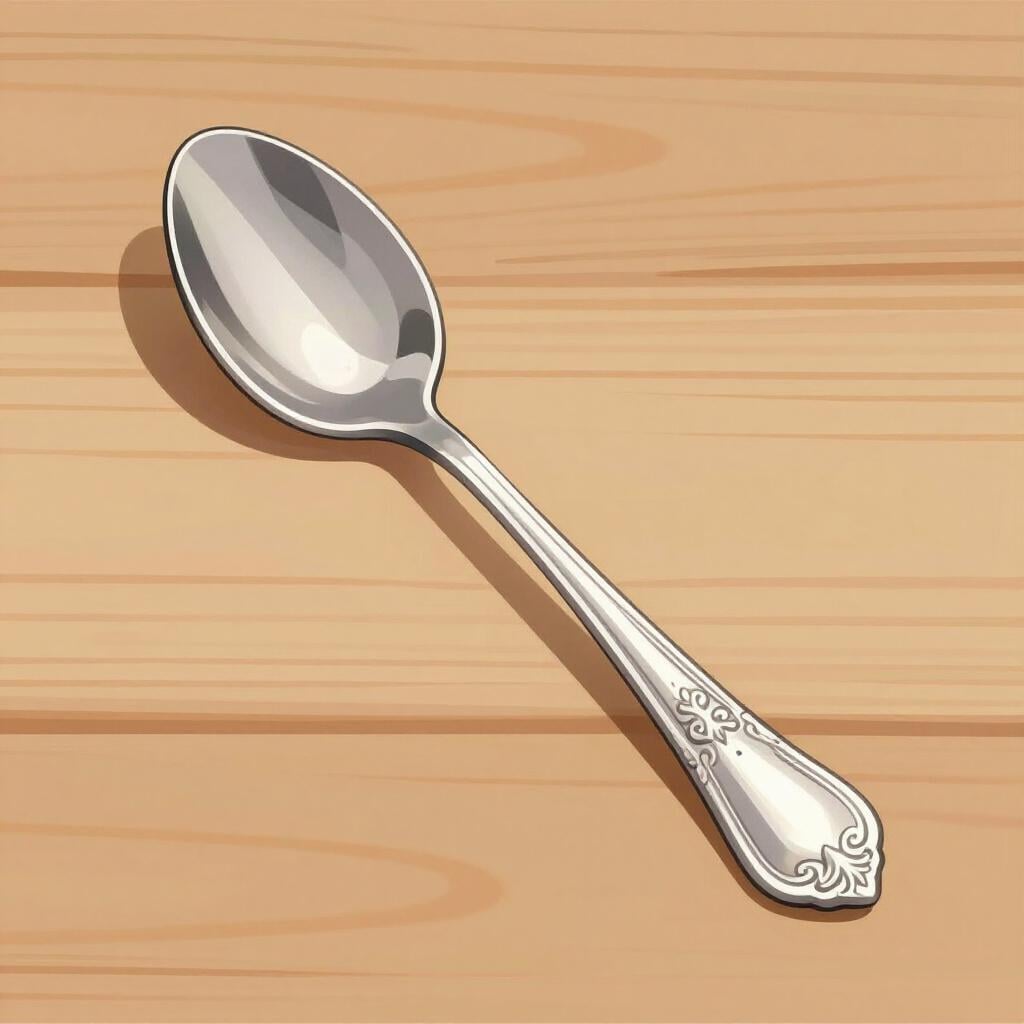 A silver-plated spoon with a bright metallic finish.