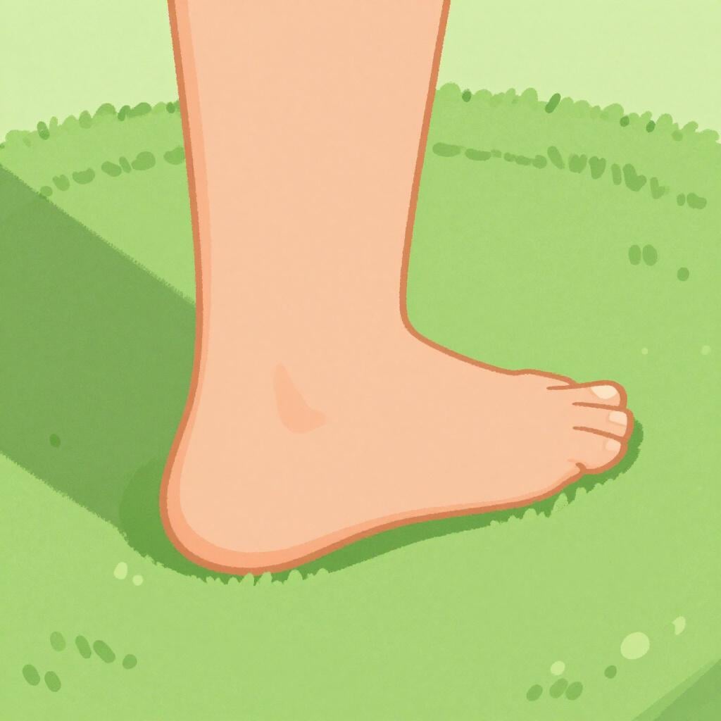 A close-up of a person's foot showing the back part known as the heel.